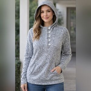 Columbia Women's Light Gray Marled Hooded Pullover